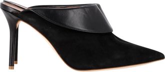 Malone Souliers Pointed-Toe Heeled Mules in Black Suede and Leather