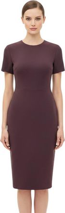 Victoria Beckham Brown Round Neck Midi Dress