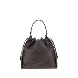 Brunello Cucinelli Brown Calf Leather Bos Taurus Shoulder Womens Bag