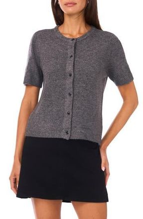 Vince Camuto Short Sleeve Cardigan in Medium Heather Grey at Nordstrom Rack, Size Large