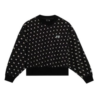 Li-Ning (WMNS) Li-Ning All-Over Print Sweatshirt Black AWDS632-5