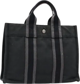 Herm&egrave;s Pre-owned Tote Bags, female, Black, Size: ONE SIZE Pre-owned Vintage Canvas Hand Bag
