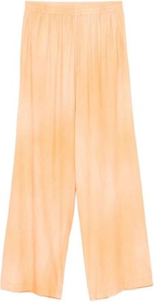Ermanno Scervino Broek met wijde pijpen en elastische tailleband - Dames - Wijde Broeken - Oranje - 2XS - Broeken
