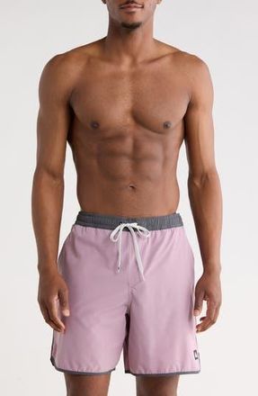 Quiksilver Sunsetter Scalloped Hem Volley Board Shorts in Elderberry at Nordstrom Rack, Size X-Large