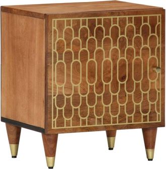 vidaXL Mesita De Noche De Madera Maciza De Mango 40x33x46 Cm Vidaxl