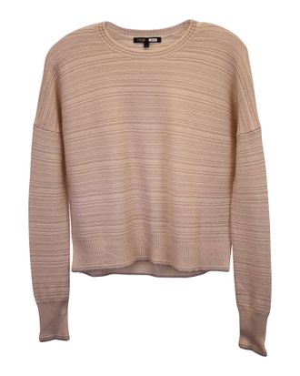 Maje Rib-Knit Sweater in Pink Wool