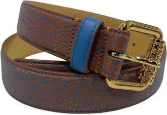 Borbonese Leather Women Belt with gold Womens Buckle