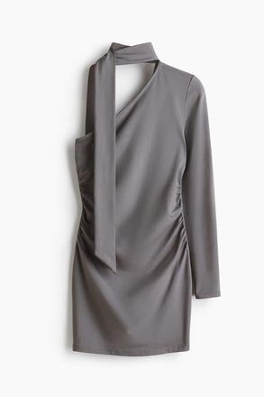 H&M Draped One-shoulder Dress in Gray at Nordstrom, Size Xx-Large