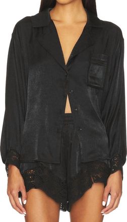 Free People Midnight Muse Sleep Shirt In Black