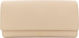 Celine Beige Leather Long Wallet (Bi-Fold) (Pre-Owned)