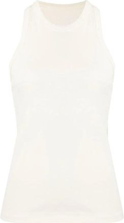 Low Classic Klassieke Rib Mouwloze Top - Dames - Tops zonder mouwen - Beige - M/L - Katoen - Tops