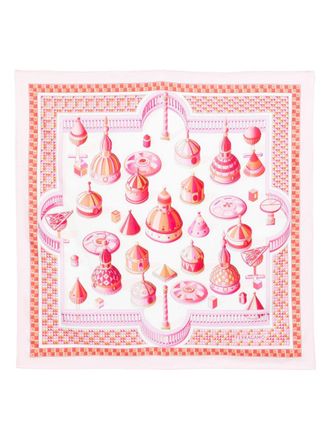 Ferragamo Zijden sjaal met print - Roze
