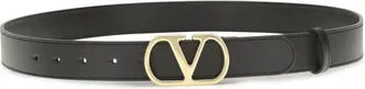 Valentino Garavani Mens Vlogo Signature Leather Belt Nero Calf Bos Taurus E Braces