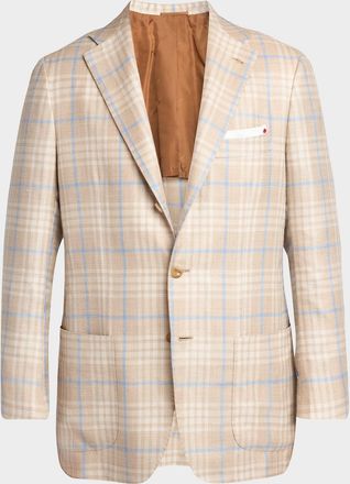 Kiton Men & apos;s Plaid Cashmere-Blend Single-Breasted Blazer