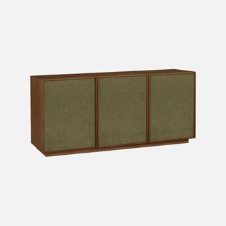 Sweeek Aparador Efecto Madera Y Tela 3 Puertas, 160cm