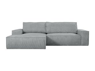 VENTE-UNIQUE.COM Sof&aacute; rinconera terciopelo gris claro
