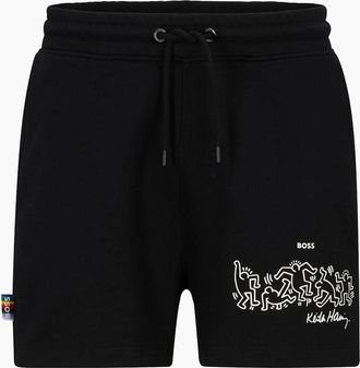 HUGO BOSS Womens Regular Fit Graphic Print Athletic Shorts - Black - Size: 8/29in/30in