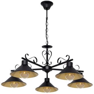 Fabrilamp Fabrilamp - L&aacute;mpara Azalea 5xe27 Negro Oro - Negro/oro