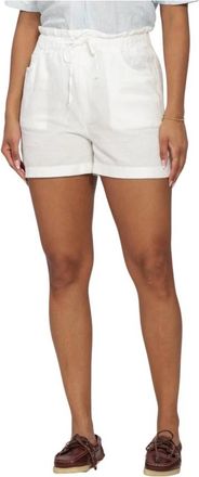 Tommy Jeans Korte Broeken, Dames, Wit, S, Linnen, TJW Essential Linen Shorts