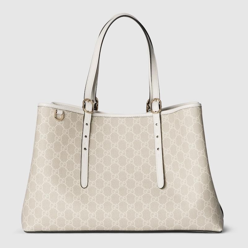 Gucci GG Emblem Medium Tote Bag, Beige, GG Canvas from