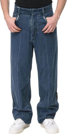 Off-white Blue Relaxed Mid Rise Jeans