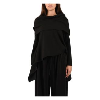 Meimeij Geplooide Blouse - Dames - Blouses & Shirts - Zwart - Maat: S Poliester