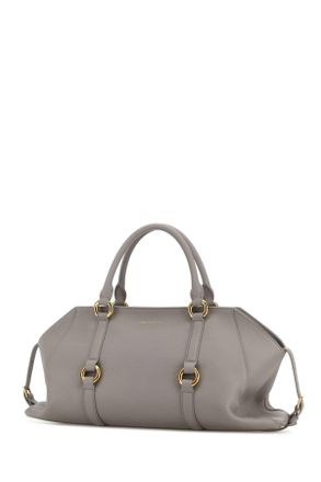 Alexander McQueen Womens Grey Leather Medium Farringdon Handbag Greygold Borse A Mano