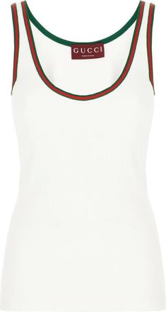 Gucci Sleeveless Tops, female, White, Size: L Casual Cotton T-Shirt for Men