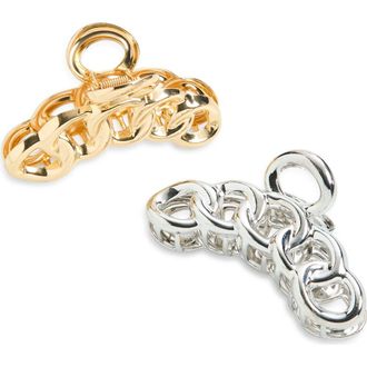 Tasha 2-Pack Link Jaw Clip in Gold/Silver at Nordstrom
