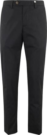 Myths Zwarte katoenen stretch chino broek - Heren - Slim Fit Broeken - Zwart - M - Katoen - Broeken