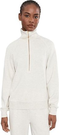 Varley Selene 1/2 Zip Sweat Womens Sweatshirt Ivory Marl : XXS, Elastane/Polyester/Viscose