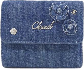Chanel Blue Denim Wallet (Tri-Fold) (Pre-Owned)