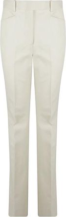 Tom Ford Tailored Wide Leg Katoenen Broek - Dames - Chinos - Beige - 2XS - Katoen - Broeken