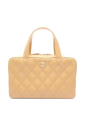 Chanel 2002-2003 CC Wild Stitch calf-leather handbag - Neutrals
