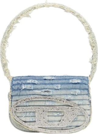 Diesel Tassen, Dames, Blauw, ONE Size, Katoen, 1DR Schoudertas