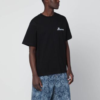 Awake NY Black Cotton T Shirt With Logo