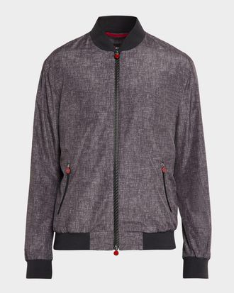Kiton Men & apos;s Scratch-Print Full-Zip Blouson