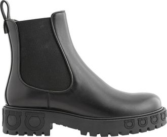 Ferragamo Salvatore Ferragamo Ladies Black Leather Gancini Sole Ankle Boot, Size 5.5 C