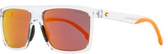 Carrera Mens Flat-Top Rectangular Sunglasses 8055/S 900UZ Crystal/Orange 58mm