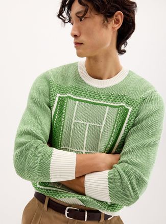 Lacoste Mens Tennis court jacquard sweater
