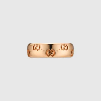 Gucci Icon 18k GG Thin Ring, Rose Gold, Rose Gold