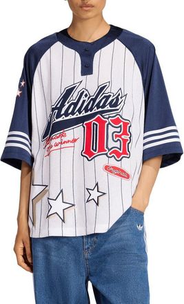 adidas Oversize Short Sleeve Jersey in White at Nordstrom Rack, Size Large