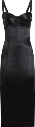 Dolce & Gabbana Zwarte Jurk met Sweetheart Halslijn - Dames - Feestkleedjes - Zwart - S - Satijn - Kleedjes