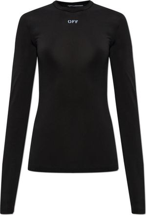 Off-white Logo T-Shirt - Dames - Longsleeves - Zwart - 2XS - Tops