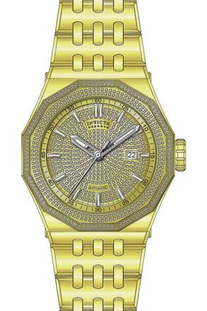 Invicta Reserve 50442 Herenhorloge - Automatisch Uurwerk - Roestvrij Staal met Gouden Wijzerplaat - 48 mm