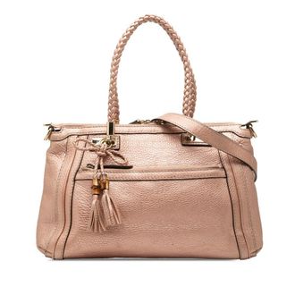 Gucci Pre-owned Gucci Metallic Pebbled Calfskin Bella Satchel Ladies 36LTWTQ6EP48F57U