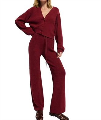 Nation Ltd Rachelle Ribbed Pants In Red