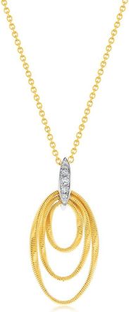 Suzy Levian Golden Helix Coil Triple Open Oval Pendant Necklace in Yellow at Nordstrom Rack