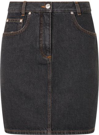 Moschino Nauwsluitende Denim Rok Veelzijdig Casual - Dames - Spijkerrokken - Grijs - XL - Denim - Rokken