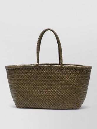 Dragon Diffusion braided handle woven beach tote bag